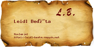 Leidl Beáta névjegykártya
