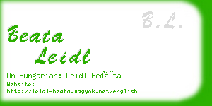 beata leidl business card